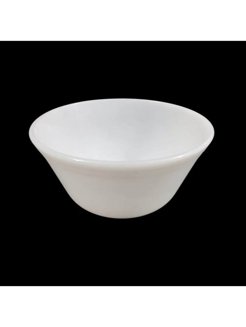 Fire-King White Milk Glass Bowl Heat-Proof USA Vintage 7 Inch Diameter c. 1950